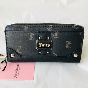 JUICY COUTURE  Y2Cute Large Zip Around Exterior  pocket  Liquorice